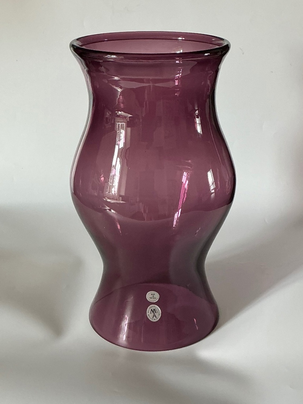 NOS Vintage MMA Amethyst Glass Hurricane Shade 13” Unused 1990s Large